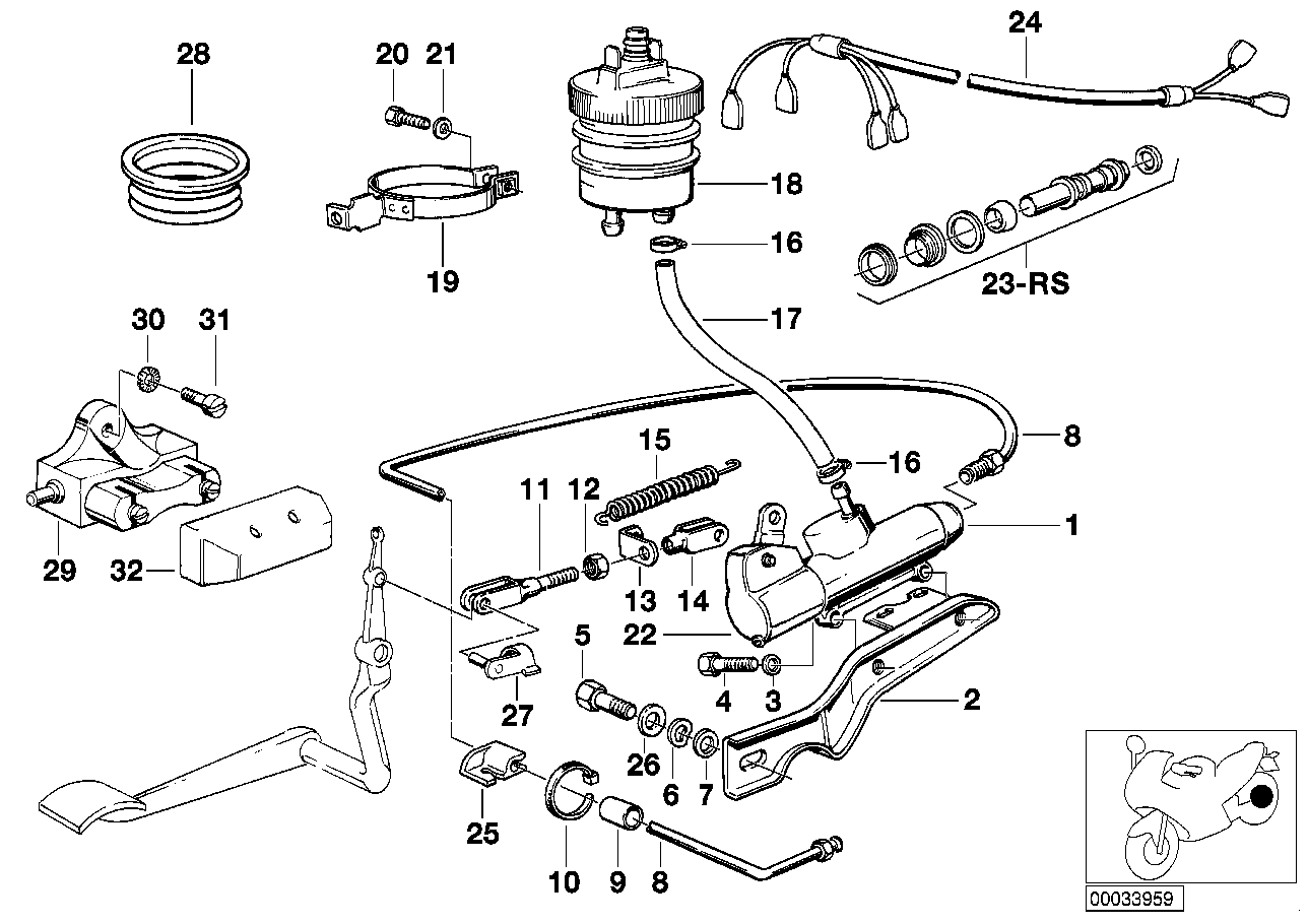 Hinterradbremse-Hauptbremszylinder