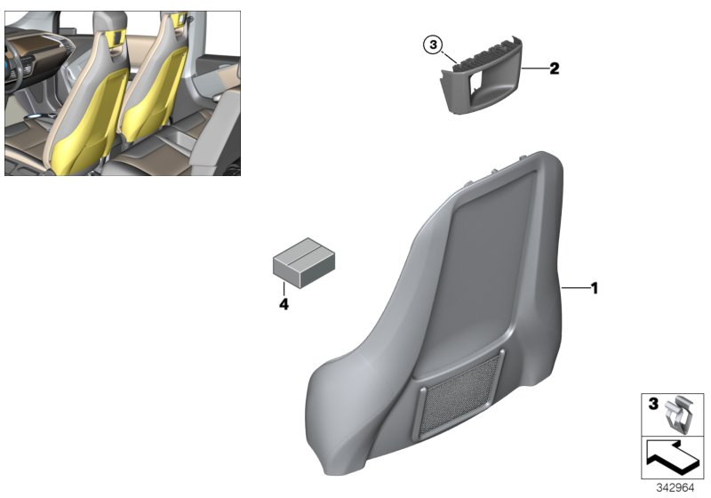 Molduras respaldo asiento delantero