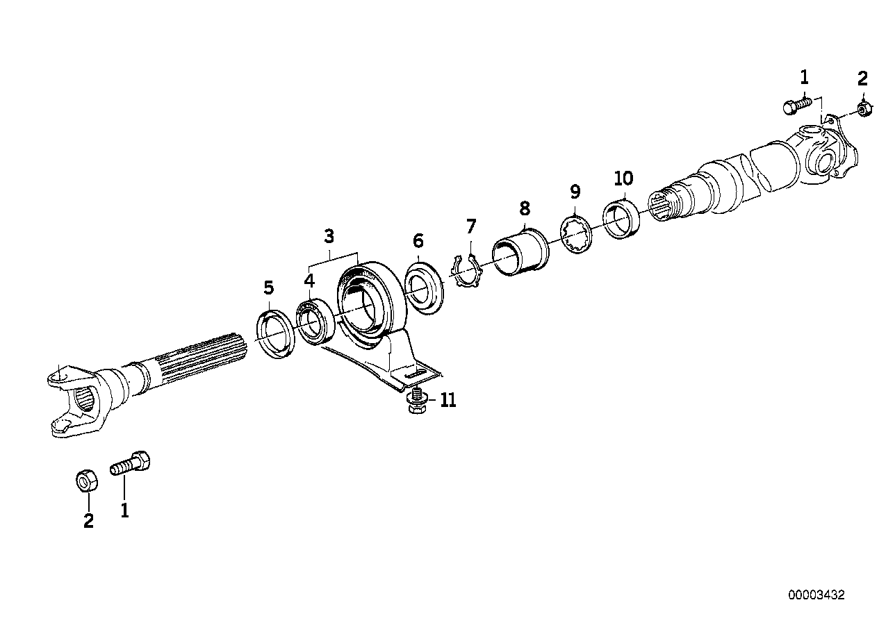 Aandrijfas-aanbouwdelen ophanglager
