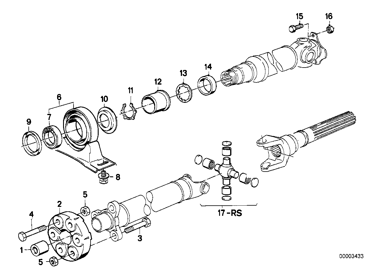 Veio transmissão-cardan/suporte central