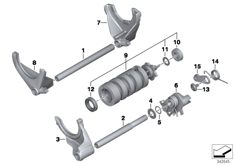 6-speed gearbox shift components