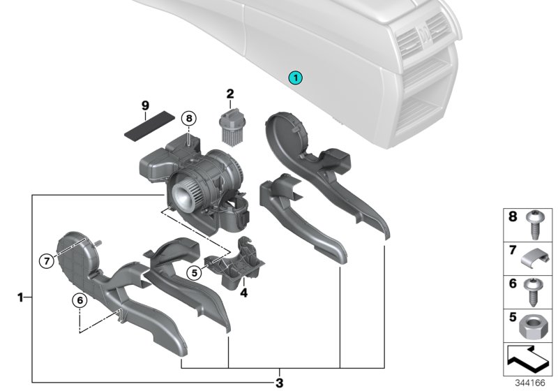 Ventilátor prostor zadních sedadel