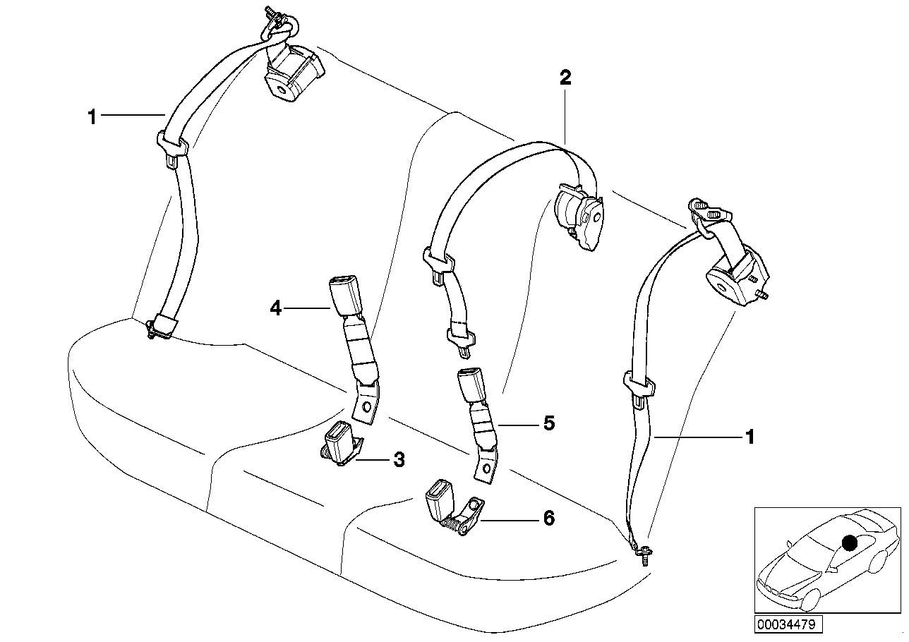 Sicherheitsgurt hinten