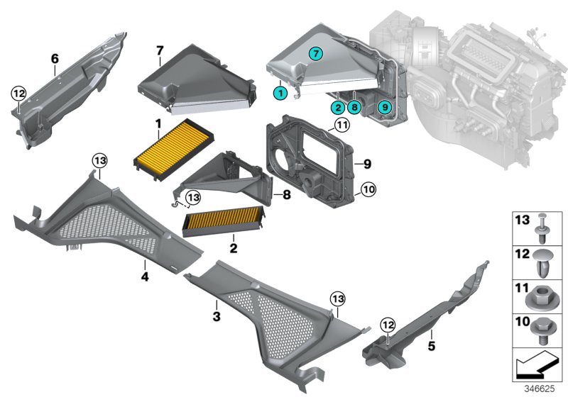 Microfiltre/pièces de carter