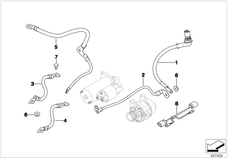 Batterikabel/kabel startmotor