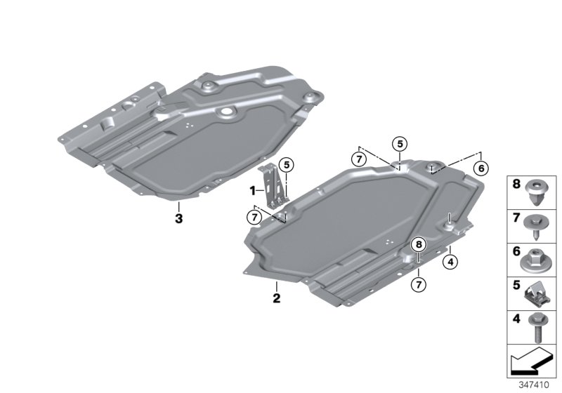 Underbody panelling, rear