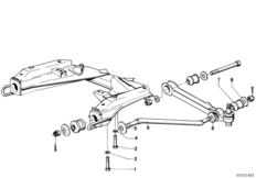 Front axle support - pull rod