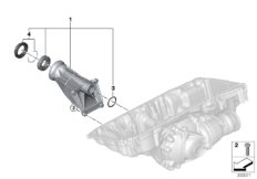 Front axle differential, bearing supp
