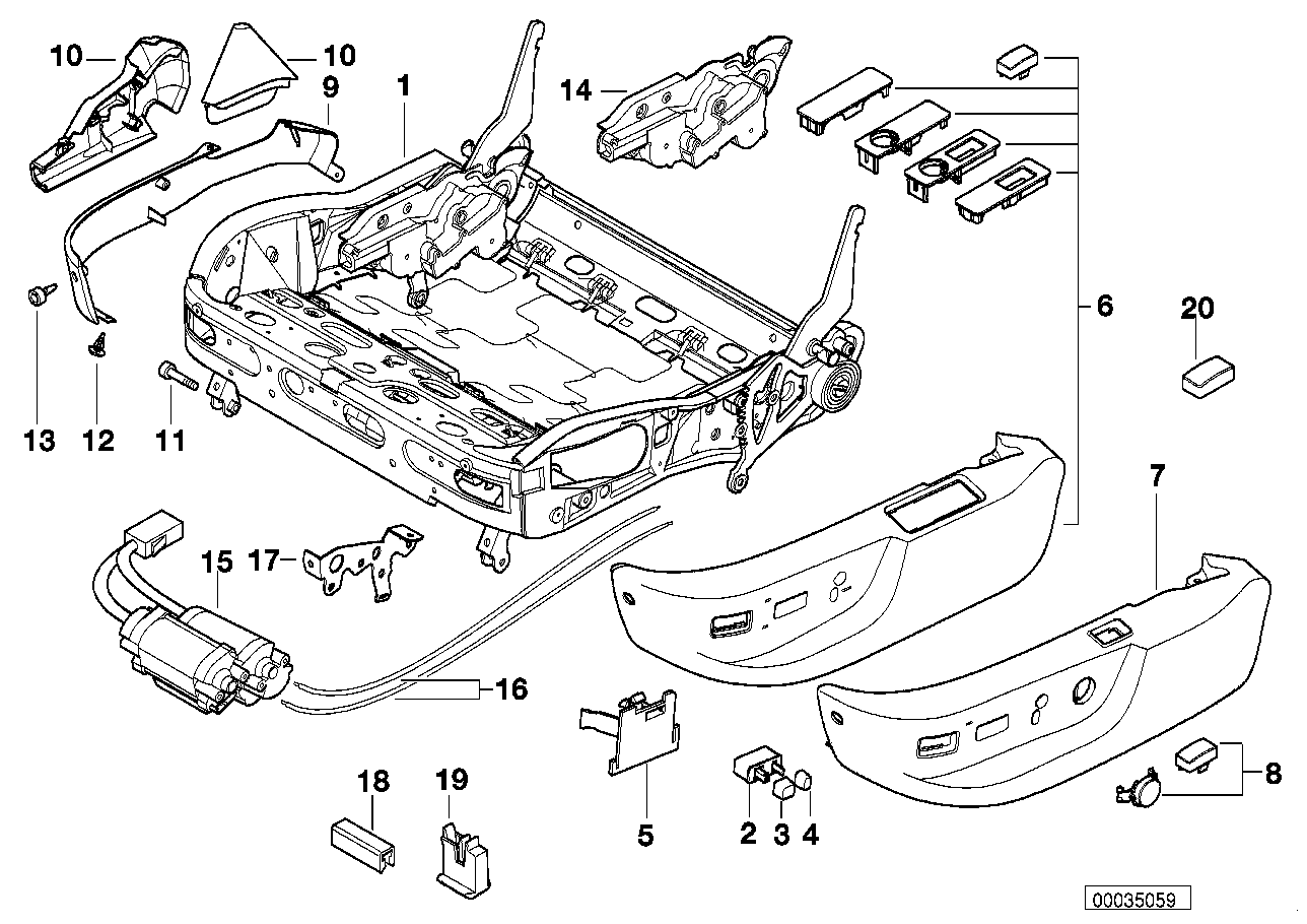 Sitz vorn Sitzrahmen mech./el./Einzelt.