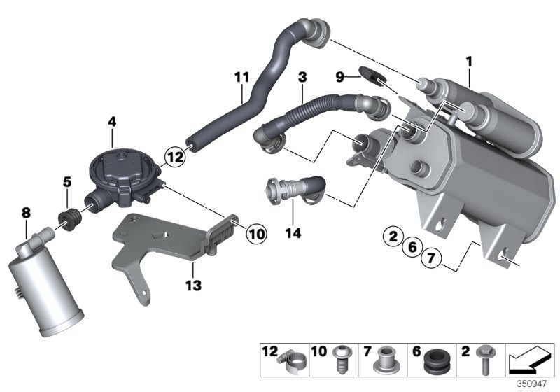 Filtre a charbon act./aeration carburant