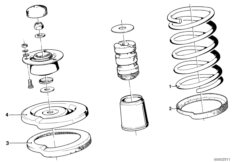 Coil spring/guide support/attach.parts