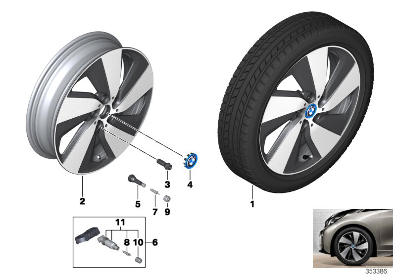 BMW i 경합금휠, 터빈 스타일링 429 - 19''