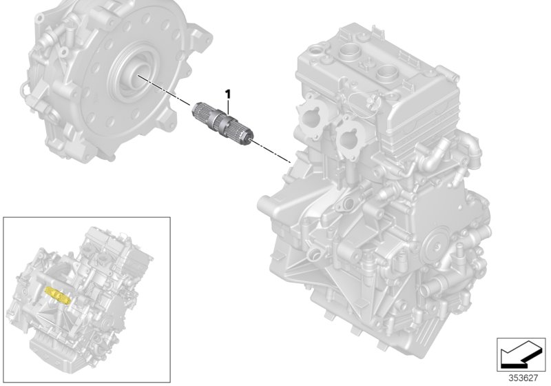 Torsion splined shaft