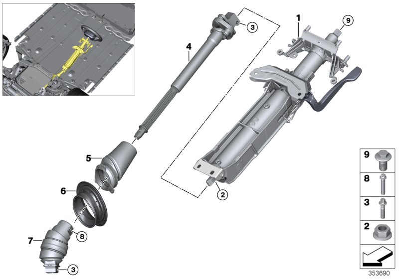 Steering column man.adjust./Mount. parts