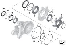 Bearing, crown wheel, Integral ABS 2