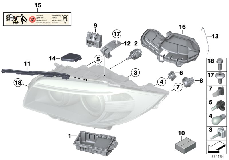 Pièces détachées projecteur xénon