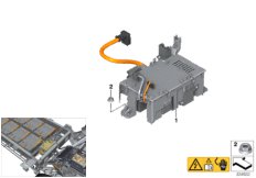 High-voltage accumulator, safety box