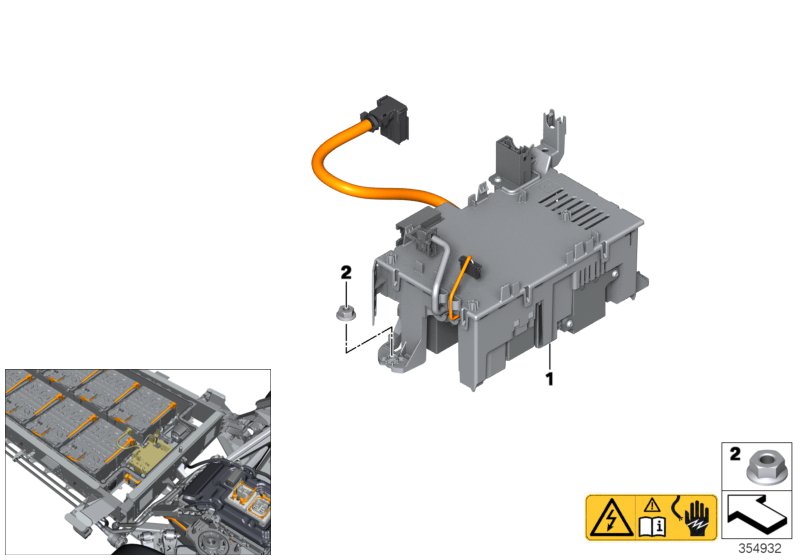 High-voltage accumulator, safety box