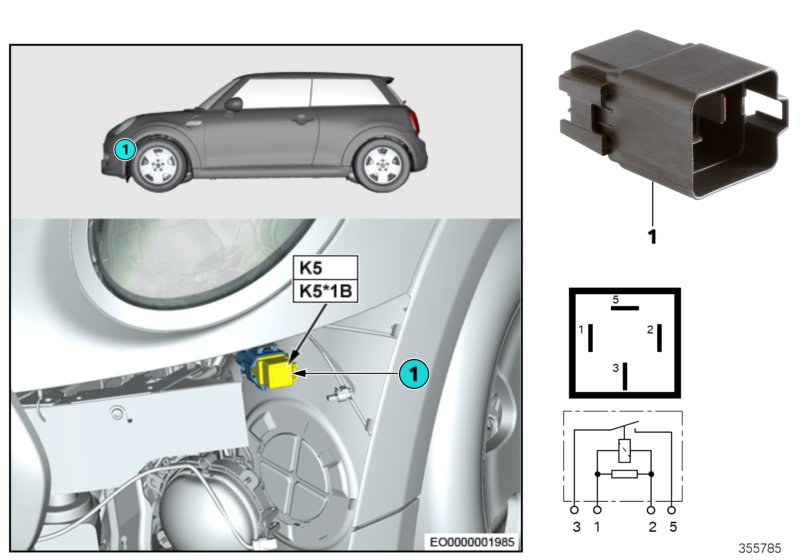 Relé elektrický ventilátor motor K5