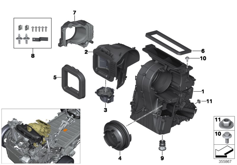 Housing parts - air conditioning