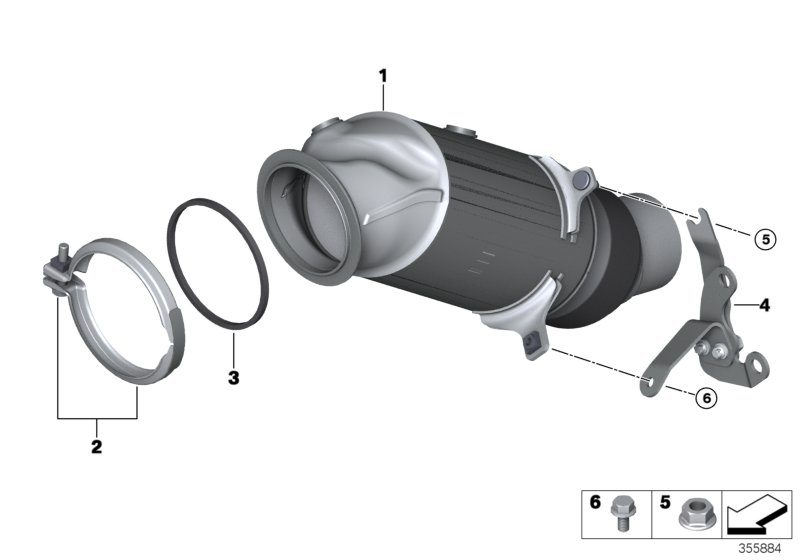 Catalizzatore in prossimità del motore