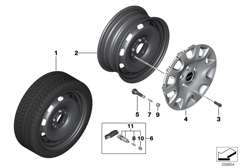 Rueda de disco de acero MINI-15''