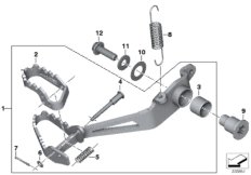 Footbrake lever, adjustable