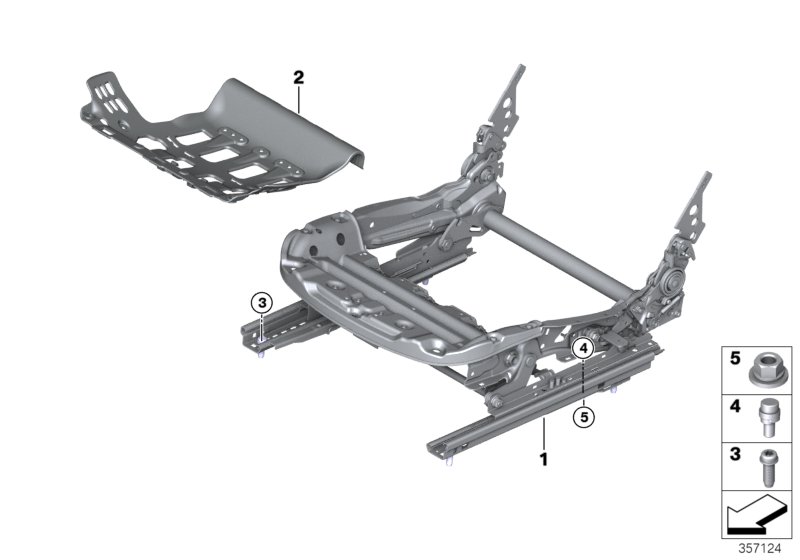 Seat, front, seat frame