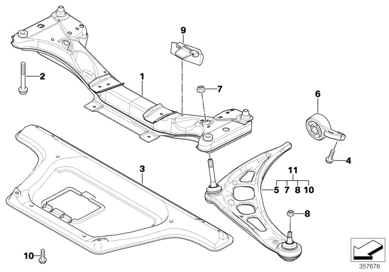 Soporto eje delantero/brazo transversal