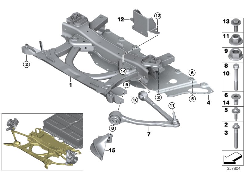 Front axle support/wishbone