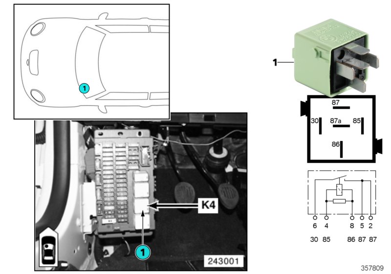 Relé ventilátor topení K4