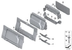 Trim panel, trunk partition