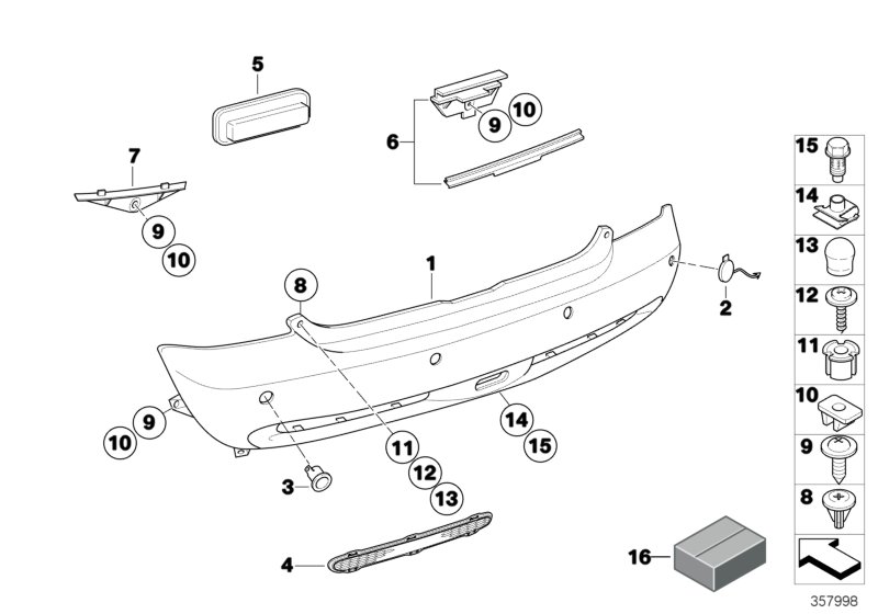 Trim panel, rear