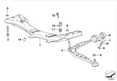 Front axle support/wishbone