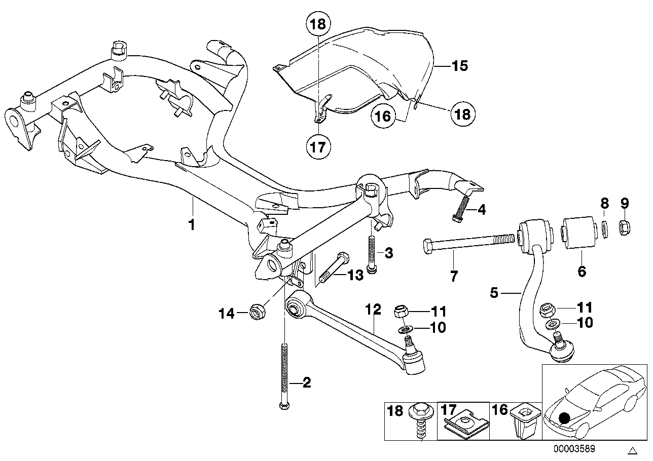 Front axle support/wishbone