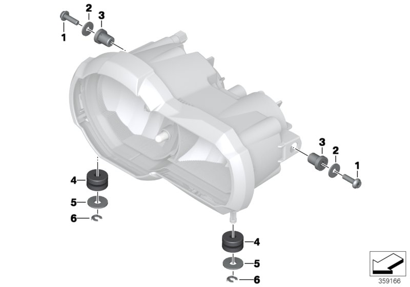 Headlight fastening parts