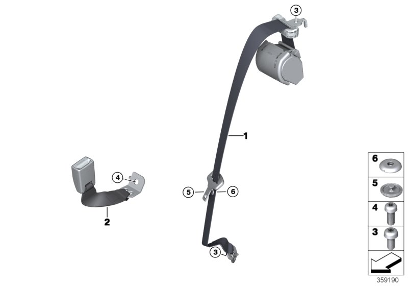 Safety belt rear
