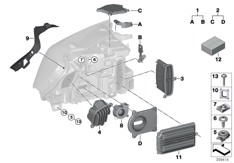 Einzelteile Scheinwerfer LED