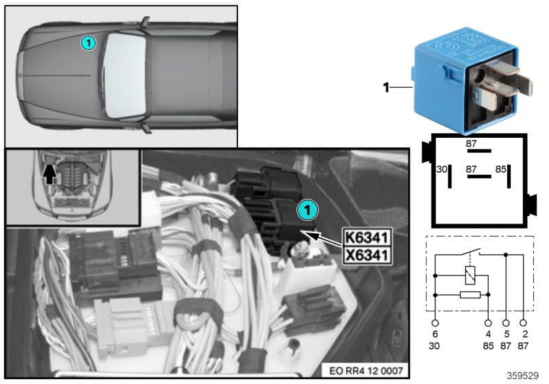 Relay, load removal, ign./inject. K6341