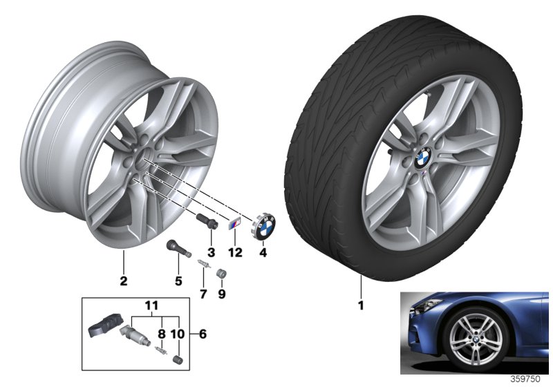Roue all. BMW M rayons étoile 400 - 18''