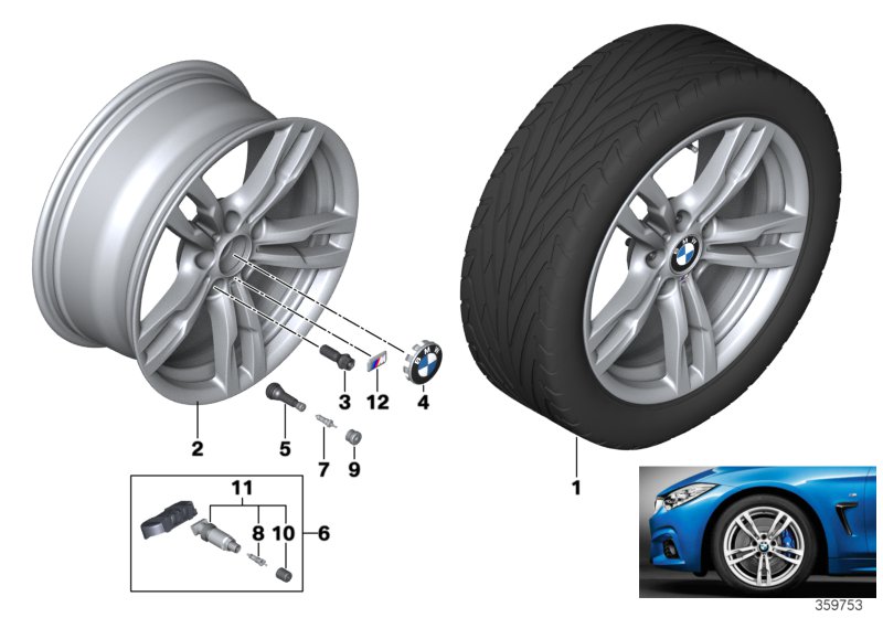Roue all. BMW M rayons doubl. 441 - 18''