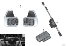 Steering wheel module and shift paddles