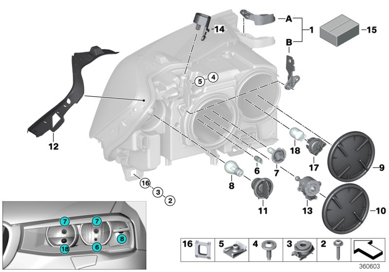 Pièces de projecteur halogène