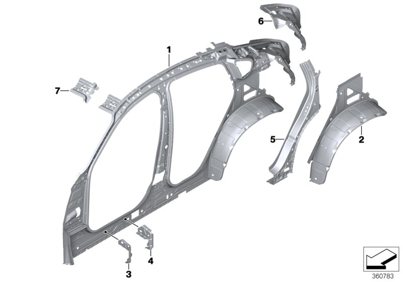 Single components for body-side frame