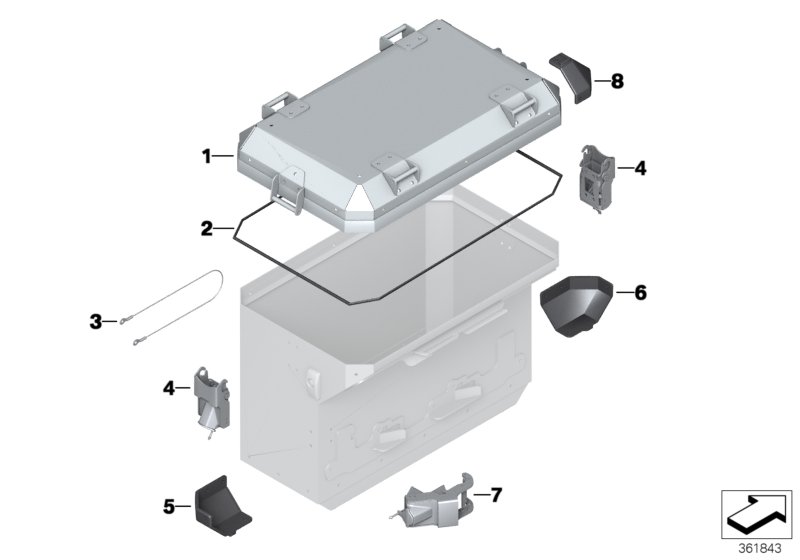 Enskilda komponenter aluminiumväska