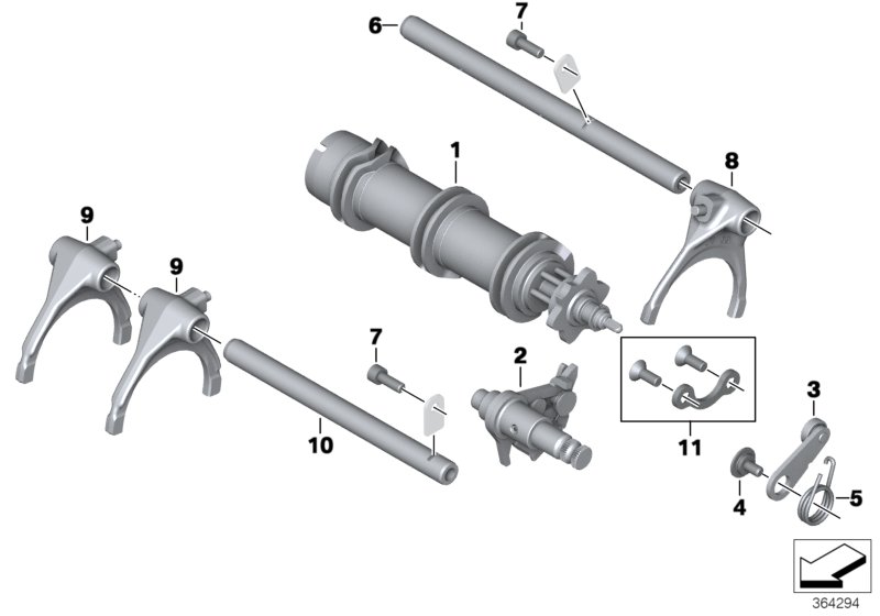 Inner gearshift parts