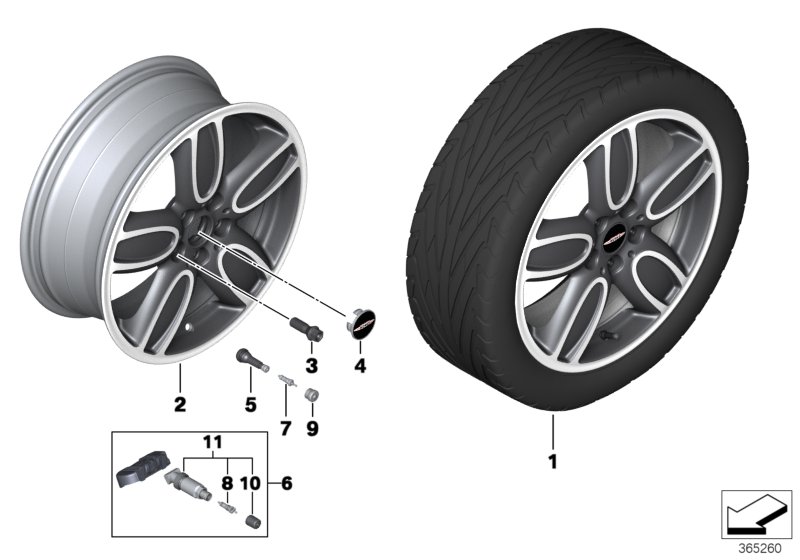 R. LL MINI Cup Spoke 2-tone 563 - 18''