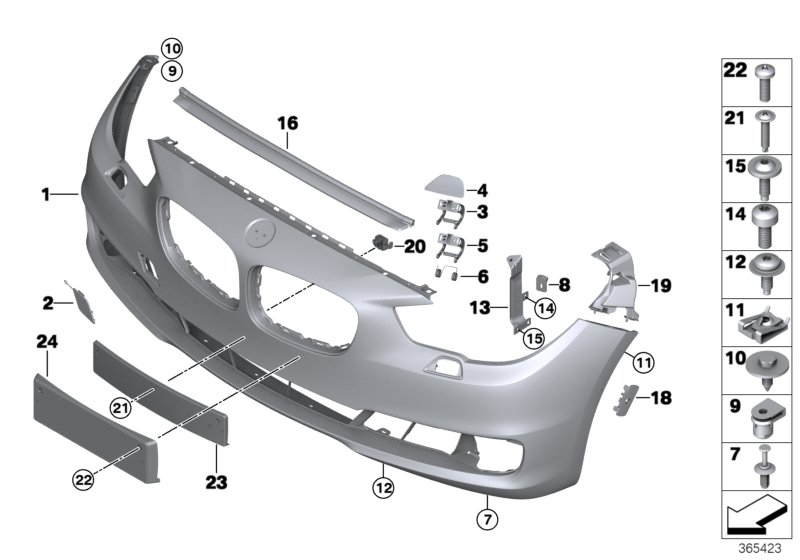 Trim panel, front