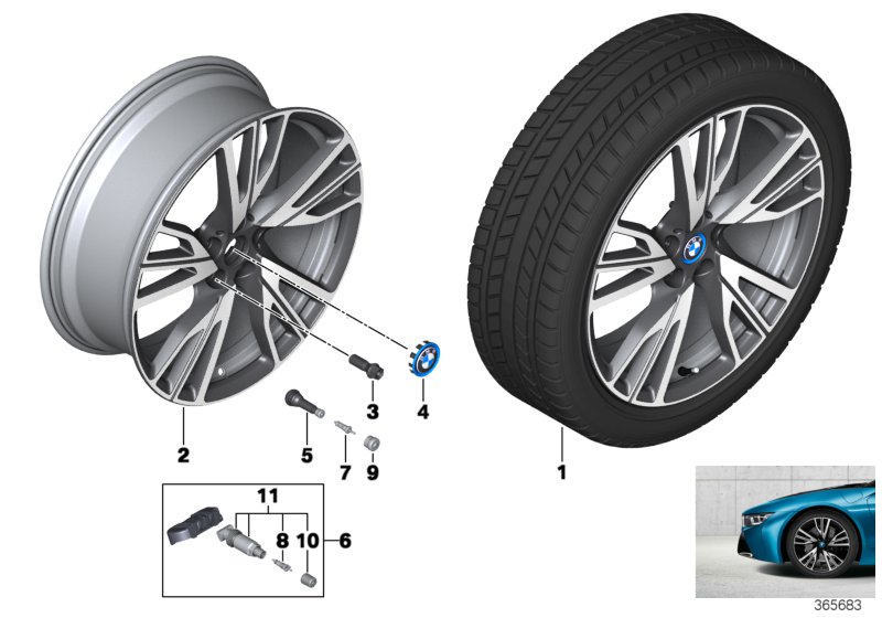 BMW i 경합금 휠, W-스포크 470 - 20''