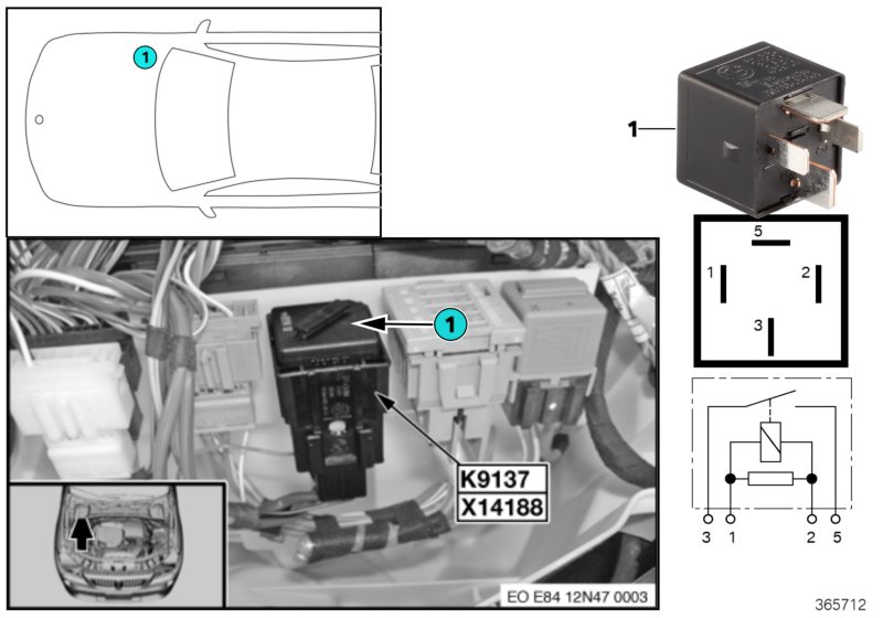 Relay, electric fan K9137